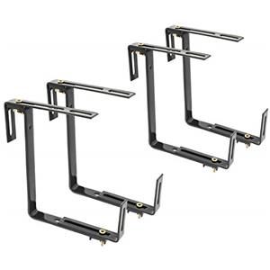 com-four® 4x Supporto di Portavasi per Parapetti e Ringhiere per Balconi - Gancio Porta Fioriere Universalmente Adatto e Regolabile (04 pezzi - antracite)