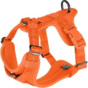 Sunraymascota Pettorina per cani con morbida imbottitura in lycra, comoda pettorina traspirante in rete, taglia regolabile per razze piccole, medie e grandi, con due fibbie (arancione, L)