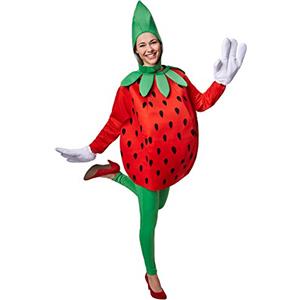 dressforfun Costume Fragola Adulti unisex | Dolce parte superiore a manica lunga | Divertenti guanti di grandi dimensioni | Con un divertente copricapo (M | no. 301640)