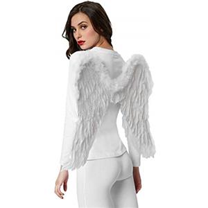 dressforfun 303396 Accessori Natale, Incantevoli Ali da Angelo 74 x 54 cm, Bianco, Carnevale Costume Festa