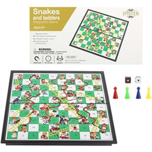 ZUNIPLEX Snakes and Ladders,Gioco da Tavolo Magnetico,Pieghevole e Compatto