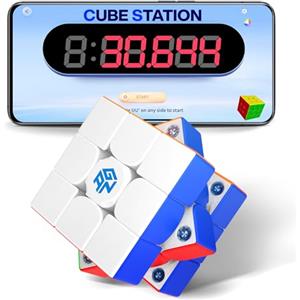 GAN 356 i carry2 Smart Cubo Magnetico Speed Cube 3x3 Durata di Circa 700 ore Magnetico Cubo intelligente interattivo attivato da App Applicazione Gratuita(UV)