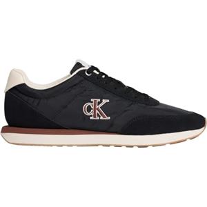 Calvin Klein Uomo Sneakers Running Retro Mix con Logo, Nero (Black/Light Cashew), 40