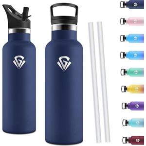 Motswedi Borraccia Termica 750ml, Borraccia Acciaio Inox, Bottiglia Termica, Thermos Per Bevande Calde e Fredda, Bottiglia Acqua a Prova di Perdite per Sport, Viaggi e Attività All'aperto, Blu scuro