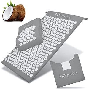 Wellax Tappetino per agopressione Wellax con cuscino - allevia specificamente la tensione e favorisce la circolazione - tappetino da massaggio in set con cuscino per agopressione e borsa per il trasporto