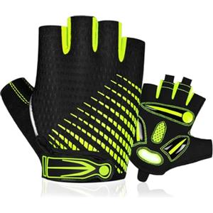 BTNEEU Mezze Dita Guanti da Ciclismo MTB con Gel Antiurto Antiscivolo - Traspirante per Bici Montagna, Sport Outdoor Estivi, Uomo Donna