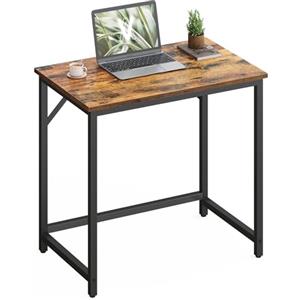VASAGLE Scrivania per Computer, Postazione Lavoro, Scrivania da Ufficio, Studio Camera da Letto 50 x 80 x 76 cm, Stile Industriale, Struttura Metallica, Marrone Vintage e Nero Inchistro LWD038B01