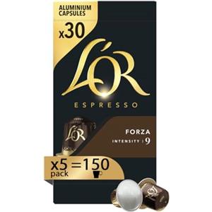 L'Or - Capsule Caffè Espresso Forza - 150 Capsule In Alluminio - 5 Confezioni da 30 - Intensità 9 - Compatibili Con Macchine Nespresso®* original
