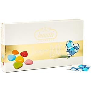 Buratti Confetti Cioccolatini Blu Fantasia a Cuore Piccolo, 1 kg