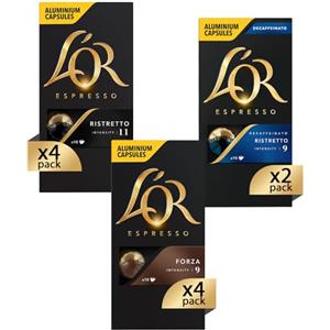 L'Or - Capsule Caffè Espresso Confezione Mista - Variety Pack Espressi - 100 Capsule di Alluminio Compatibili Nespresso®* original - 40 Ristretto, 40 Forza, 20 Decaffeinato