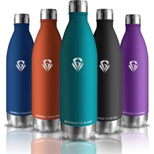 Grsta Borraccia Termica Senza BPA, Sportiva 1 litro Senza Perdite, Palestra per Bevande Fredde o Calde, Thermos per Sport, Fitness, Trekking, Yoga, Verde Scuro
