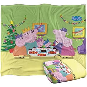 LOGOVISION Peppa Pig Coperta, 152 x 127 cm, per cena di Natale, super morbida al tatto, 50" x 60"
