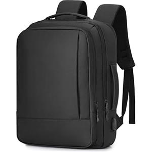 Alyvisun Zaino Viaggio 42 × 30 × 20 cm, Zaino Bagaglio a Mano Espandibile 18,9-25,2 L, Zaino per PC 15,6", con Tasca per Scarpe, Nero