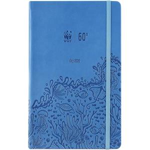 Franco Cosimo Panini WWF, Large - Agenda 2026 Giornaliera 12 Mesi, Con Elastico e Doppio Segnalibro, 352 Pagine, Con Calendario e Planner 2026 - Cm 13x21h, Azzurro
