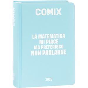COMIX - Diario Mini Giornaliero 16 Mesi, Diario Scuola 2025-2026, con Copertina Rigida, Ideale per la Scuola Media e Superiore, 11x15.3h cm, Azzurro