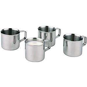 APS Lattiera, set da 4, caraffe piccole per caffè panna/latte, caraffa per crema, capacità 25 ml ciascuna, acciaio inossidabile Articolo: Ø 3,5 cm, H: 3,5 cm