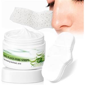 Peutpy 30ml Crema Punti Neri Rimozione con 60pcs Cerotti Naso, Maschera Nera Viso Punti Neri per Pulizia Profonda, Blackhead Remover Mask per Uomini e Donne, Per Tutti i Tipi di Pelle