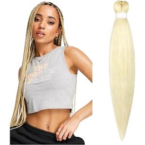 Aomig Extension per Treccie, Extension Treccine Africane Sintetica Braiding Hair, Jumbo Treccia Capelli Fibra Kanekalon Intrecciare per Ragazza Donna, Estensioni dei Capelli Ideali(Bianco)