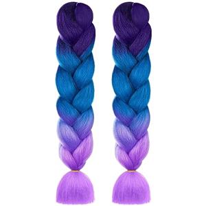 Aomig Allungato Intrecciare, 2pcs Dreadlock Parrucca, Ombre Jumbo Trecce Jumbo Estensioni dei Capelli Resistenti ai Calore, Parrucca Rasta per Crochet Twist Intrecciare i Capelli Africane Extension