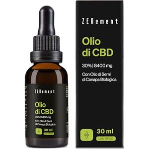 Zenement Olio di Semi di Canapa 30%, con Olio di Semi di Canapa Biologico - Ricco di Omega-3, 6 e 9, Naturale, Vegano, Senza Additivi - 30 ml - Zenement