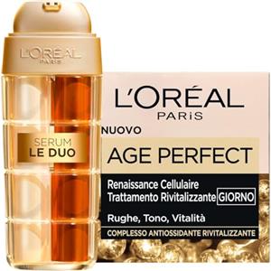L'Oreal Paris L'Oréal Paris Age Perfect Siero Anti-età Le Duo Rassodante Illuminante con Collagene Vitamine C B3 30ml + Age Perfect Renaissance Cellulaire Crema Viso Rivitalizzante con Vitamina E Neoespiridina 50ml