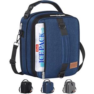 Lifewit Borsa Termica Porta Pranzo, Borsa Termica Portatile Espandibile con Tracolle e 2 Borse Termiche, per Donne e Uomini, per Lavoro e Scuola, 6.5L, Blu