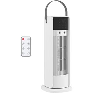 HOMCOM 2 in 1 Ventilatore Nebulizzatore a Tavolo, 3 Velocità, Bianco