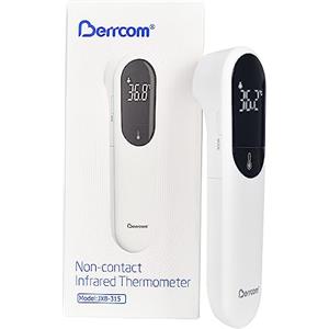 Berrcom Termometro Febbre Digitale Termometro Neonato Termometro Frontale a Infrarossi Senza Contatto Nuova Tecnologia a Doppia Sonda per Allarme Febbre, Interruttore ℃/°F