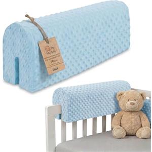 Totsy Baby Paracolpi lettino neonato antisoffoco 70 cm - Protezione schiuma per lettino fasciatoio e culla per i bordi del letto o della culla per bambini da 1 a 3 anni Oeko-Tex Blu