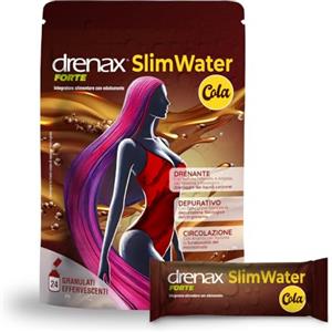 Drenax Forte Slim Water Cola 24 Stick Effervescenti - Integratore Drenante e Depurativo con Betulla, Pilosella, Ananas e Vitamina C - Senza Zuccheri Aggiunti - Senza Glutine - 24 Stick