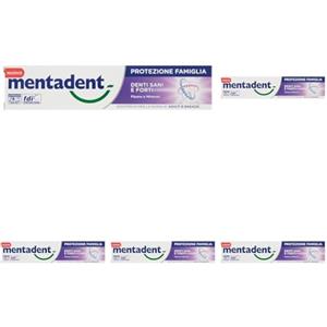 MENTADENT Protezione Famiglia Dentifricio Denti Sani e Forti 75ml (Confezione da 5)