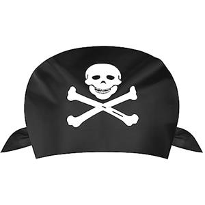 Aomig Bandana Pirata, Bandana Nera Accessori Pirata di Stampa Del Cranio, Sciarpa a Testa di Pirata Accessori per Costume da Pirata, per Cosplay, Halloween, Carnevale, Feste a Tema