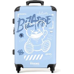 NoBoringSuitcases.com Valigia Grande Trolley Medio Con Serratura TSA, 67cm - 72L, 23 kg (Orsetto di Peluche - Blu)
