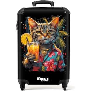 NoBoringSuitcases.com Trolley Bagaglio 55x40x20 cm, 10 kg (Gatto - Tropicale)