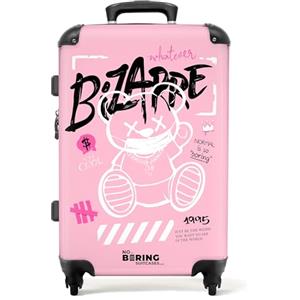 NoBoringSuitcases.com Valigia, Valigia Grande, Trolley Medio, Serratura TSA, Valigia Media, Valigia Media Rigida, Valigia 20 kg da Stiva, Valigia Grande 23 kg (67cm - 72L), (Orsetto di peluche - Rosa)
