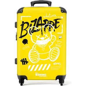 NoBoringSuitcases.com Valigia Grande, Trolley Medio, Serratura TSA, Valigia 23 kg (67cm - 72L) (Orsetto di peluche - Giallo)