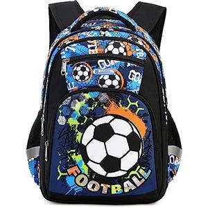 Cusangel Zaino per bambini per ragazze scuola materna elementare scuola materna borsa da 15,6 ″ multifunzionale carino grande capacità, Arancione, Medium, Zaino Calcio