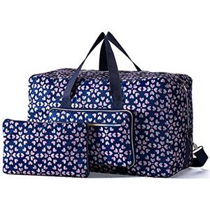 Arxus Grande Borsone Pieghevole da Borsone da Trasporto con Borsa da Viaggio e Tracolla (Fiore Cuore)