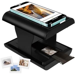 DGODRT Scanner Diapositive e Negativi, Scanner Portatile Pieghevole per Pellicole da 35mm, Converti Negativi e Diapositive in Foto con Smartphone, con Illuminazione a LED
