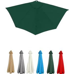 Generico 2.7m Mezzaluna Telo di Ricambio per Ombrellone 5 Costole Copertura di Ricambio, Ricambio Ombrellone da Giardino, Tenda di Ricambio per Ombrellone da Esterno(Green)