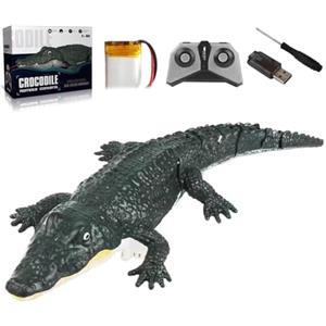 Lawnrden Alligator RC, Coccodrillo telecomandato 2.4 GHz, Doppia, Piscina realistica RC Giocattoli Acquatici telecomandati Ricaricabili Impermeabili per Giocattoli da Bagno in Piscina
