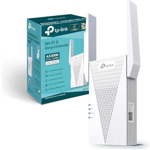 TP-Link RE715X Ripetitore WiFi 6 Dual-Band AX3000Mbps, Porta Gigabit, Roaming Intelligente, Modalità AP, Configurazione WPS/App, Compatibile con Tutti i Box Internet, 160MHz,MU-MIMO