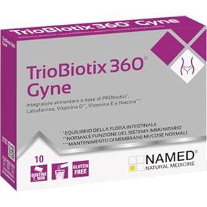 NAMED NATURAL MEDICINE NAMED TrioBiotix360 Gyne 10 Bustine T_win - Integratore Alimentare a base di PRObiotici, Lattoferrina, Vitamina D, Vitamina E e Niacina.