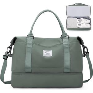 SEAFEW Borsone da Viaggio,Bagaglio a Mano 45x36x20 Easyjet Borsa da Viaggio con Scomparto per le Scarpe, Borsa da Cabina Easyjet Borsa Sportiva Borsone da Palestra da Weekend,B2-Verde Militare