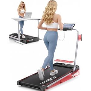RUNIMON Tapis Roulant Elettrico Piehevole, 6 IN 1 Tapis Roulant Salvaspazio, Inclinazione 9%, 12 km/h, 2.5HP, Tapirulan con 2 Display LED, APP, Due Modalità di Controllo