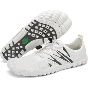 SAGUARO Barefoot Shoes Uomo Scarpe da Scoglio Leggero Traspiranti Scarpette da Mare Asciugatura Rapida Scarpe Piedi Nudi Minimaliste Antiscivolo, Bianco, 40 EU