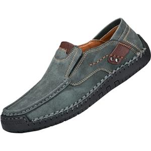 Generisch Mocassino, scarpe da uomo in pelle, estive, traspiranti, morbide, comode, scarpe sportive in tinta unita, grandi dimensioni, suola morbida, ammortizzante, scarpe da passeggio, per attività