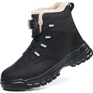 KOIFISH Scarpe Antinfortunistiche Uomo Donna Invernali Alte Scarpe da Lavoro con Punta in Acciaio Comode Leggere Scarponi Antinfortunistiche