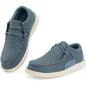JOMIX Mocassini Uomo Estive Slip on,Scarpe da Barca e da Vela Casual,Calzatura Senza Lacci Sportive,Suola Eva Antiscivolo con Supporto Plantare per Uso Quotidiano,Blu,40 EU