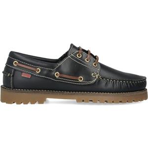 PAYMA Scarpe da Barca Uomo Donna in Pelle Marroni Casual 3 Occhielli Gomma